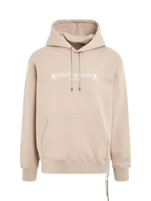 Rubbed Logo Hoodie in Beige
