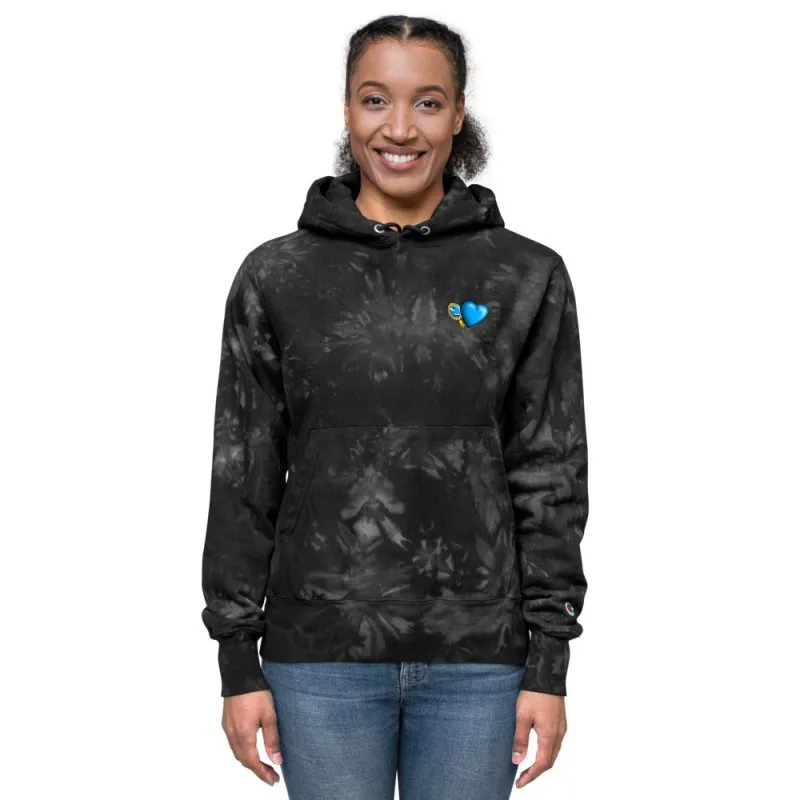 S&B Unisex Champion Tie-Dye Mirror Heart Sweatshirt
