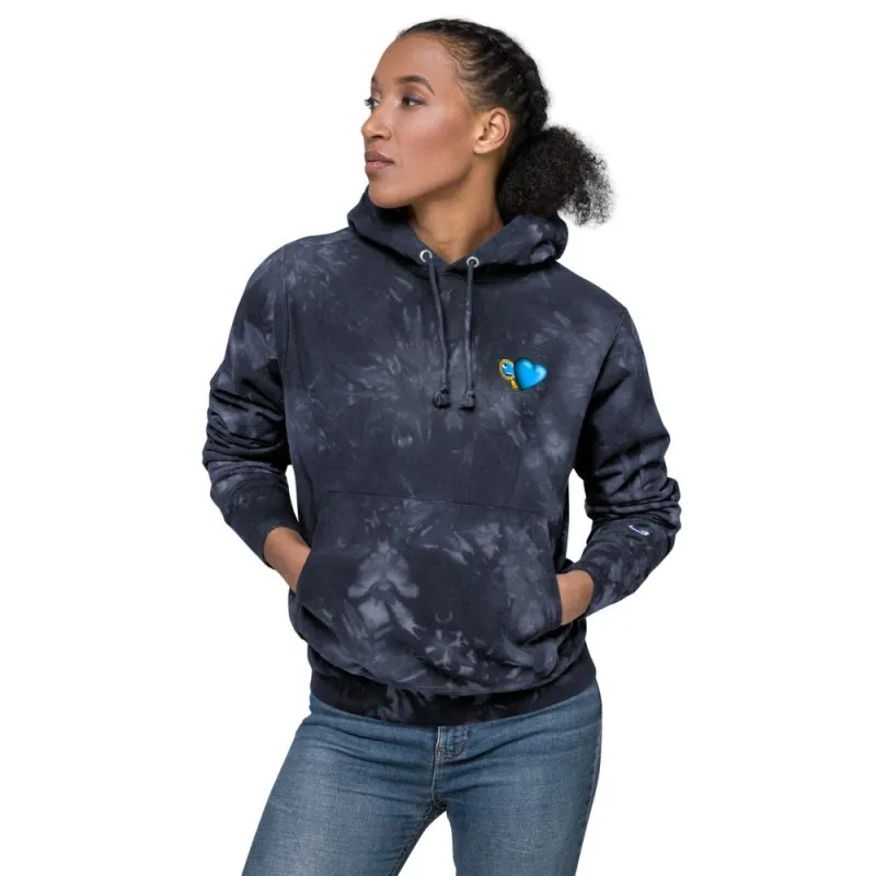 S&B Unisex Champion Tie-Dye Mirror Heart Sweatshirt
