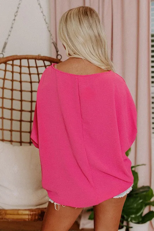Smocked Wrist Shift Top - Rose