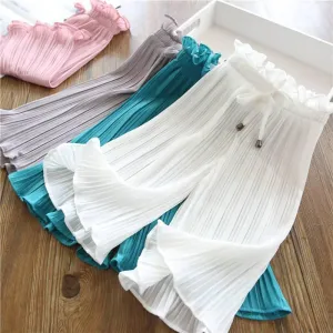 Solid Chiffon Pants for Toddler Girl Children's Clothing Wholesale