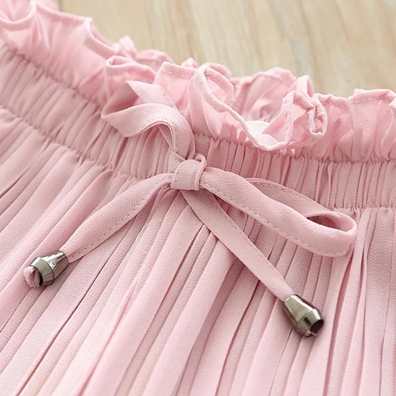 Solid Chiffon Pants for Toddler Girl Children's Clothing Wholesale
