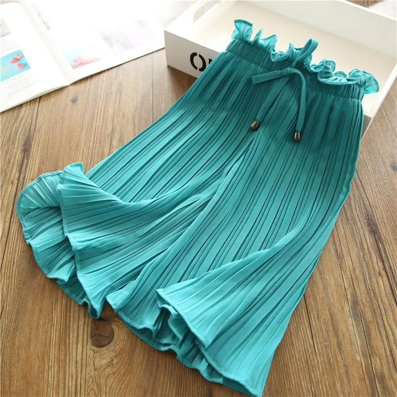 Solid Chiffon Pants for Toddler Girl Children's Clothing Wholesale