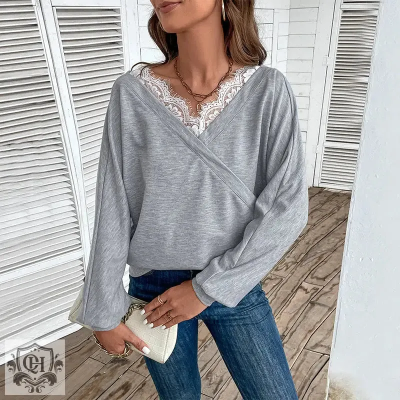 Solid V-Neck Sweater