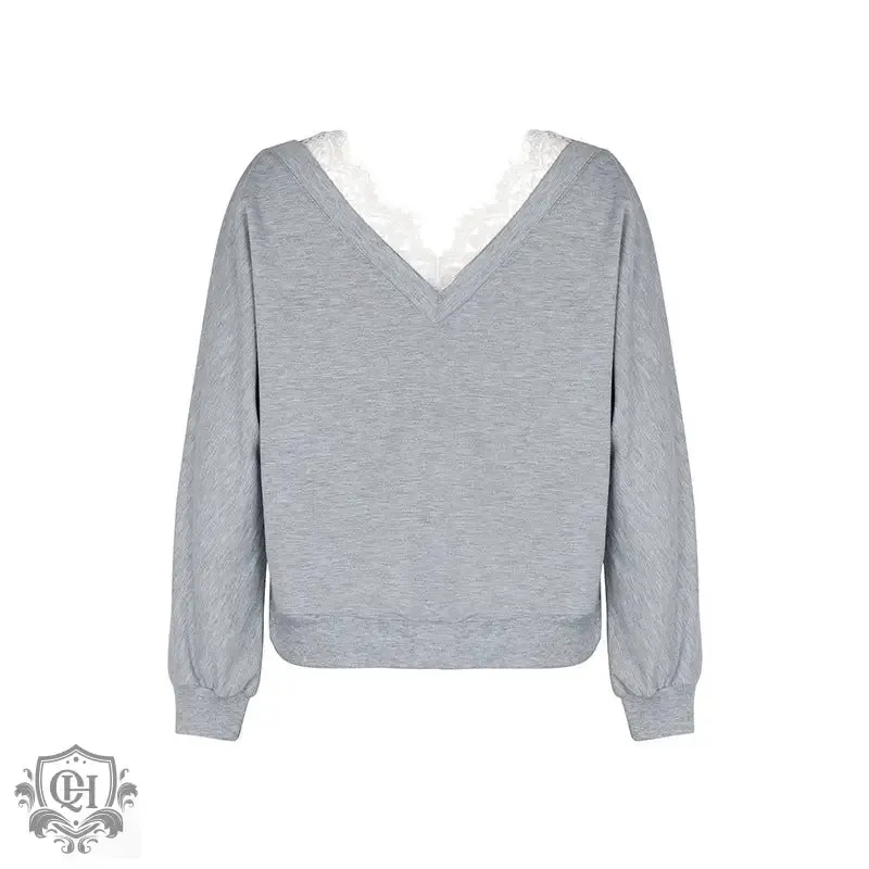 Solid V-Neck Sweater
