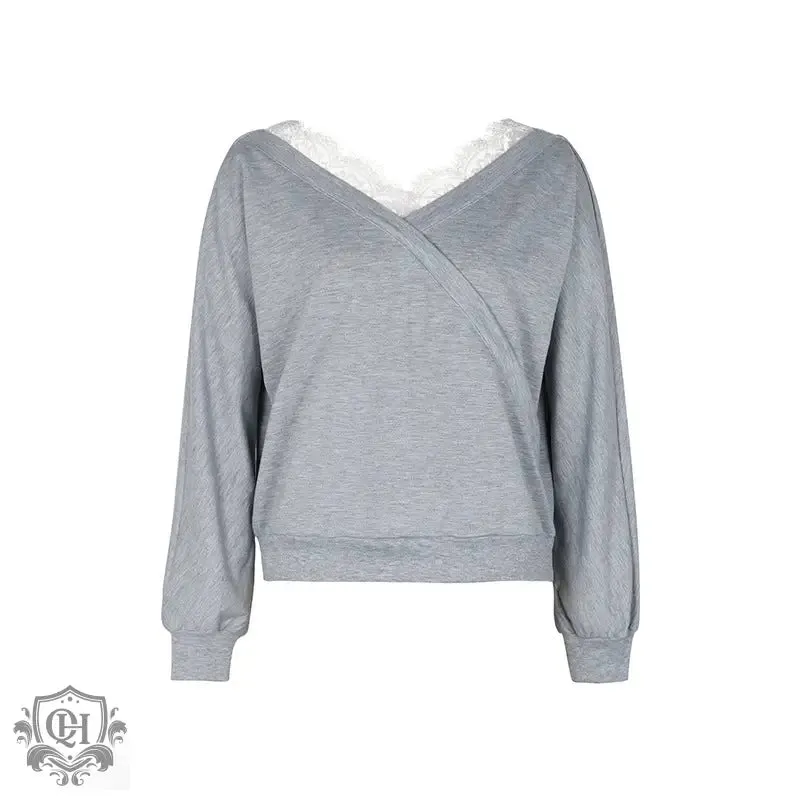 Solid V-Neck Sweater