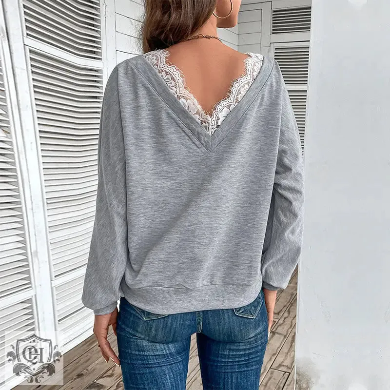 Solid V-Neck Sweater