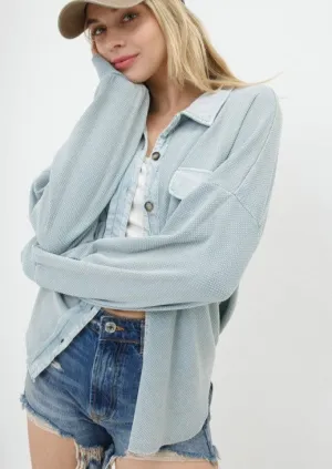 Textured Knit Shirt Jackets - 2 Colors!