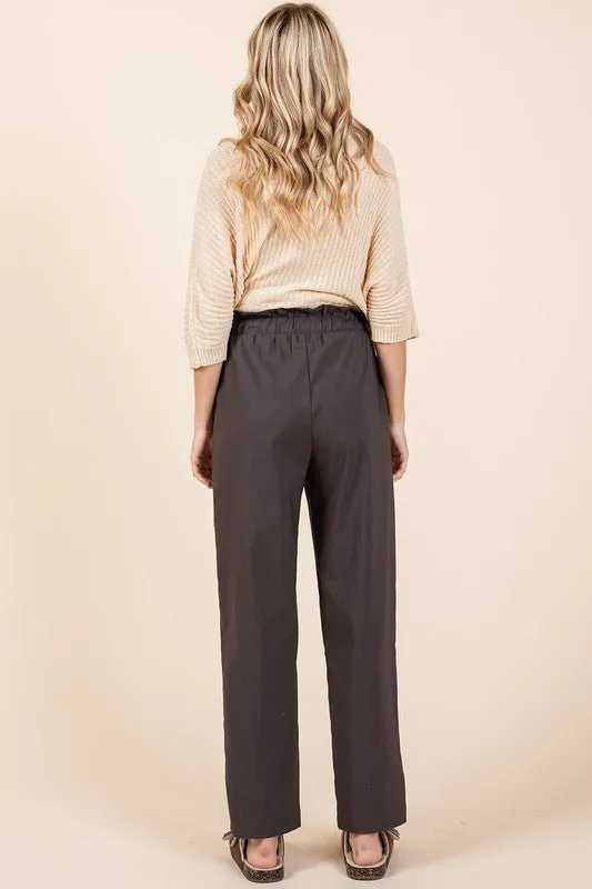 Tie Waist Pants in Charcoal