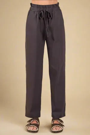 Tie Waist Pants in Charcoal