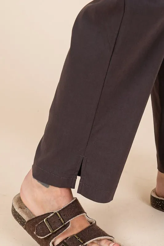 Tie Waist Pants in Charcoal