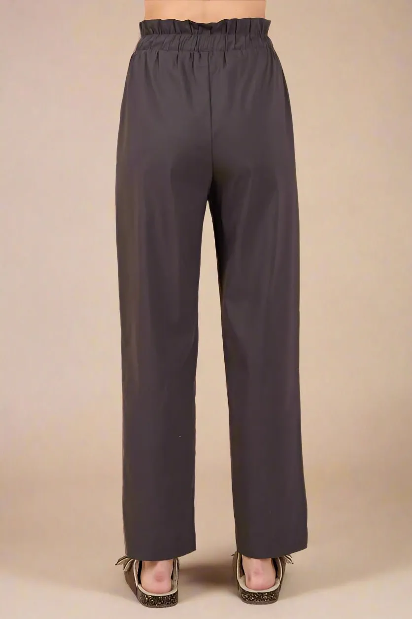 Tie Waist Pants in Charcoal