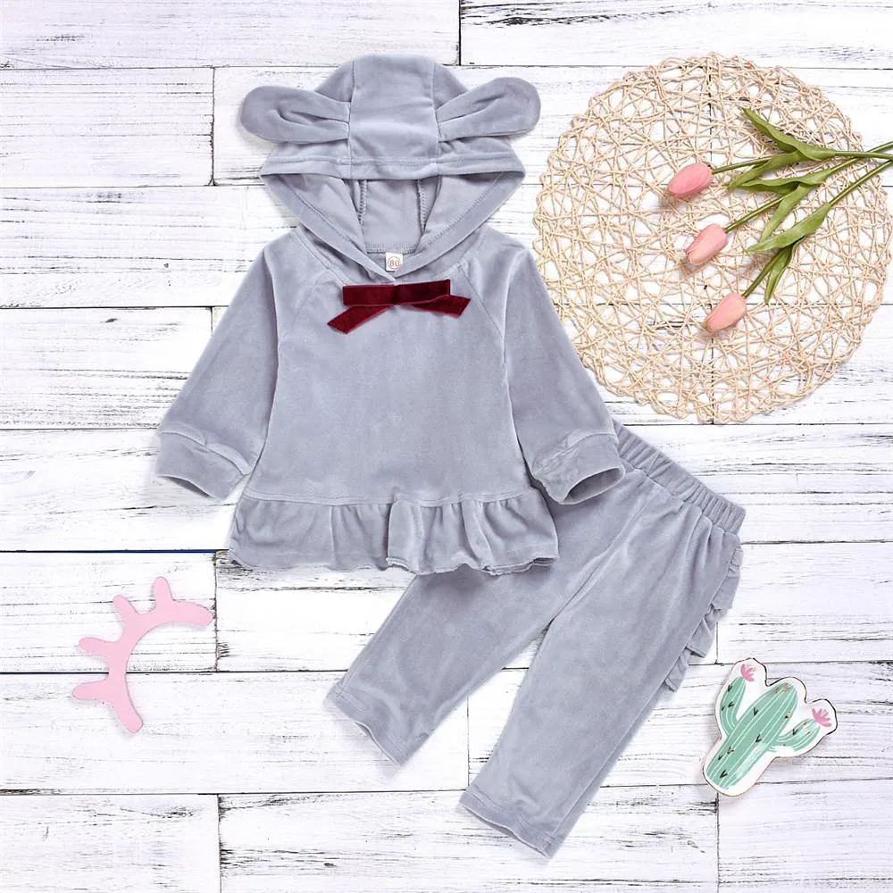 Toddler Girls Hooded Long Sleeve Top & Pants Baby Girl Wholesale