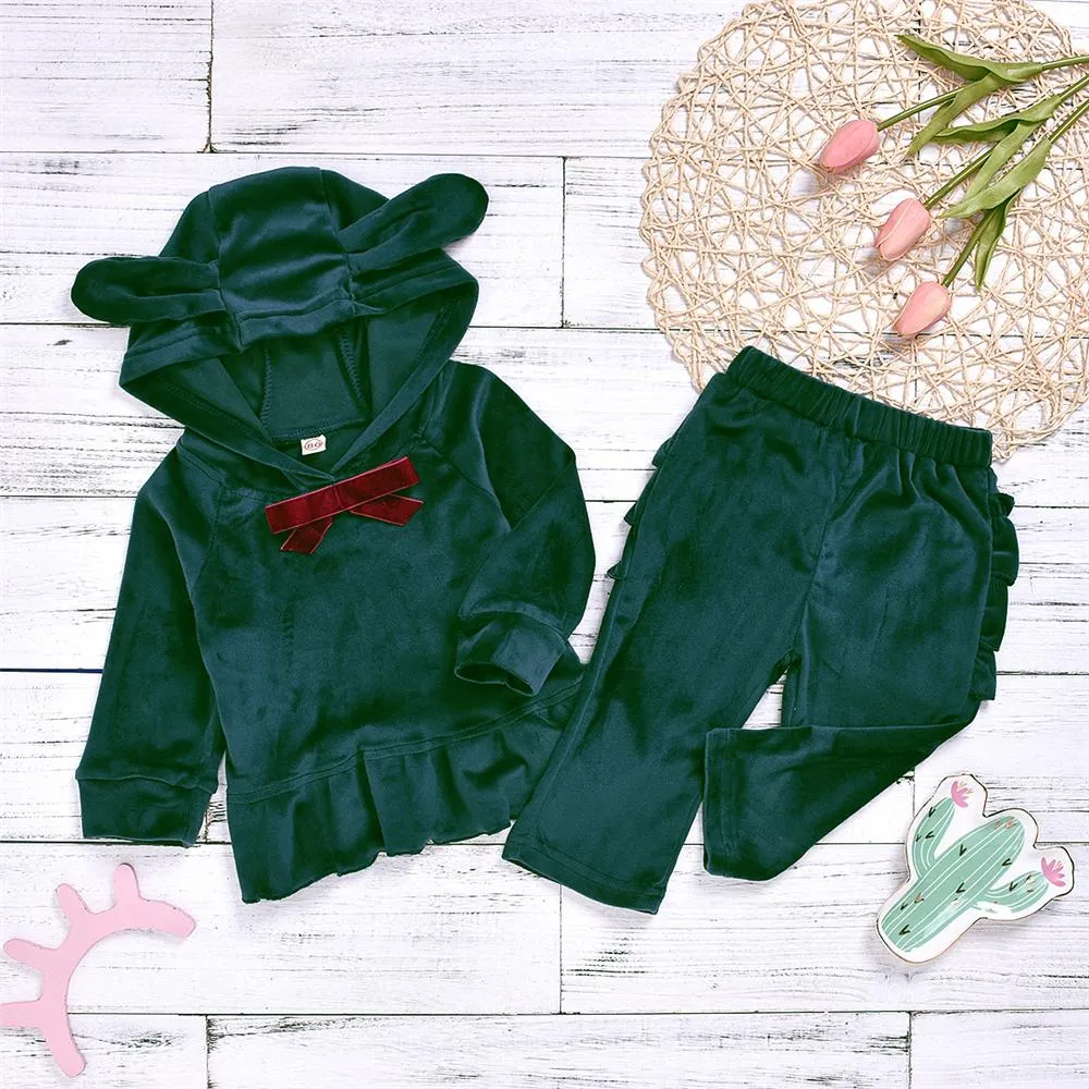Toddler Girls Hooded Long Sleeve Top & Pants Baby Girl Wholesale