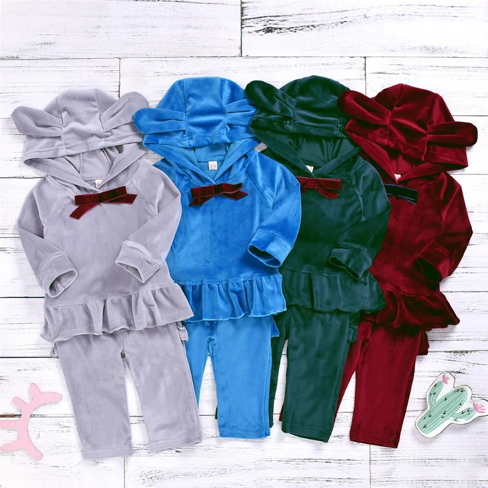Toddler Girls Hooded Long Sleeve Top & Pants Baby Girl Wholesale