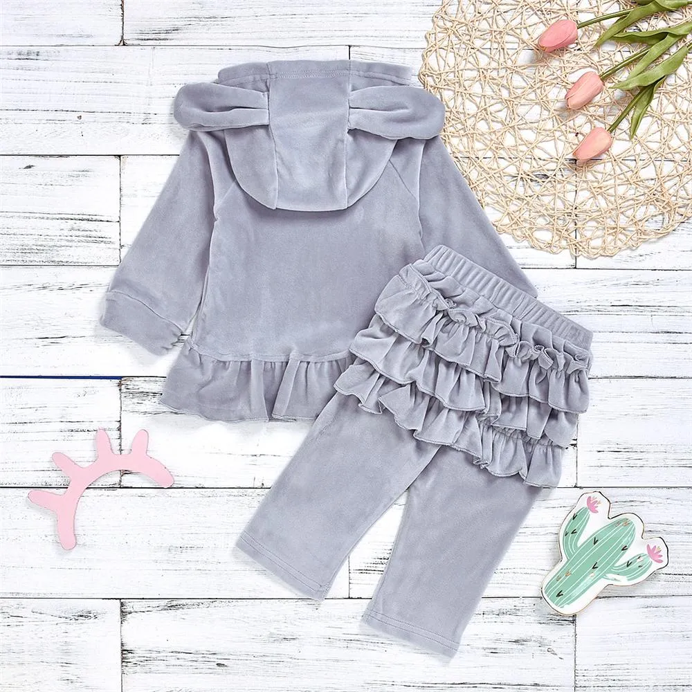 Toddler Girls Hooded Long Sleeve Top & Pants Baby Girl Wholesale
