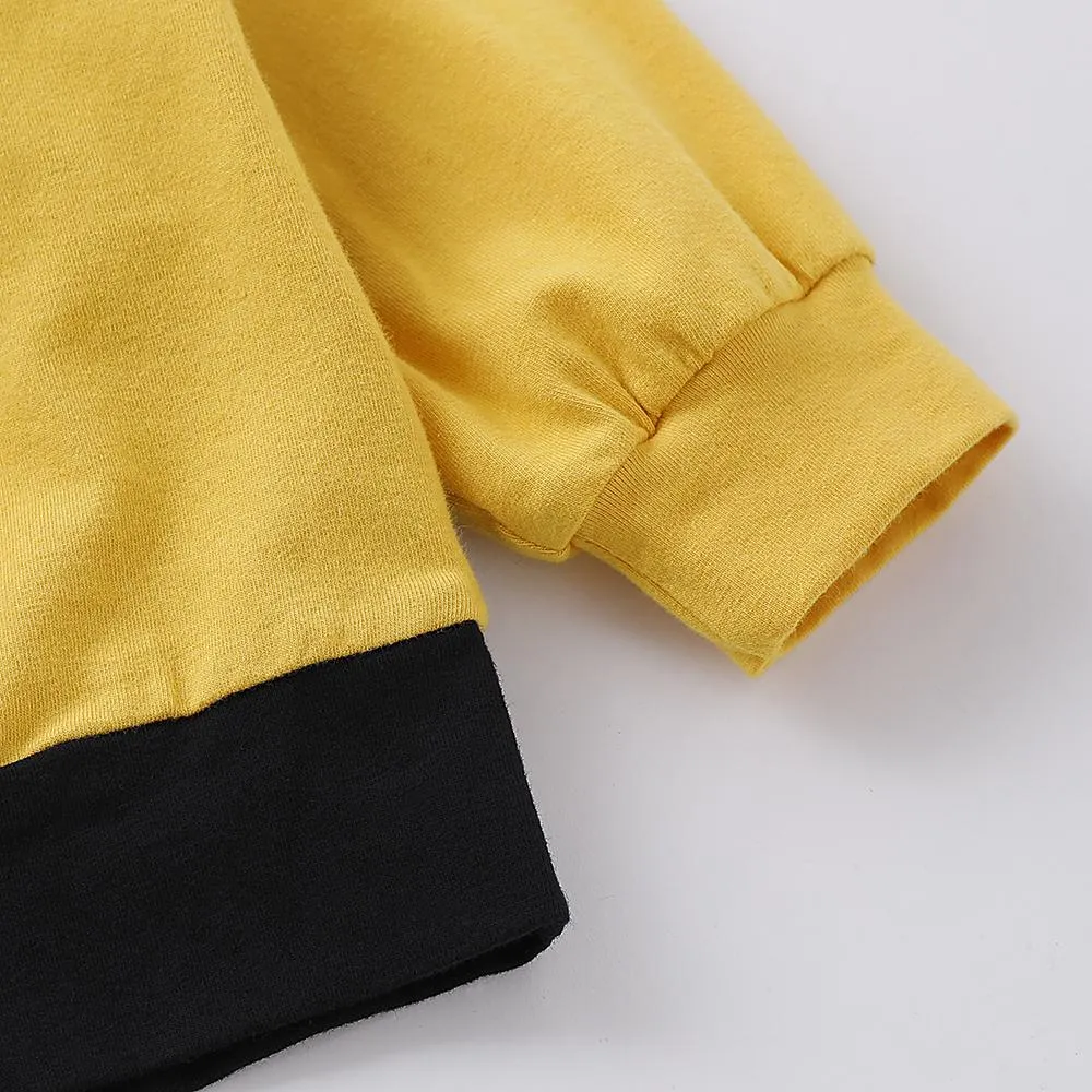 Unisex Ing Color Contrast Long Sleeve Hooded Top & Pants Kids Wholesale Clothing