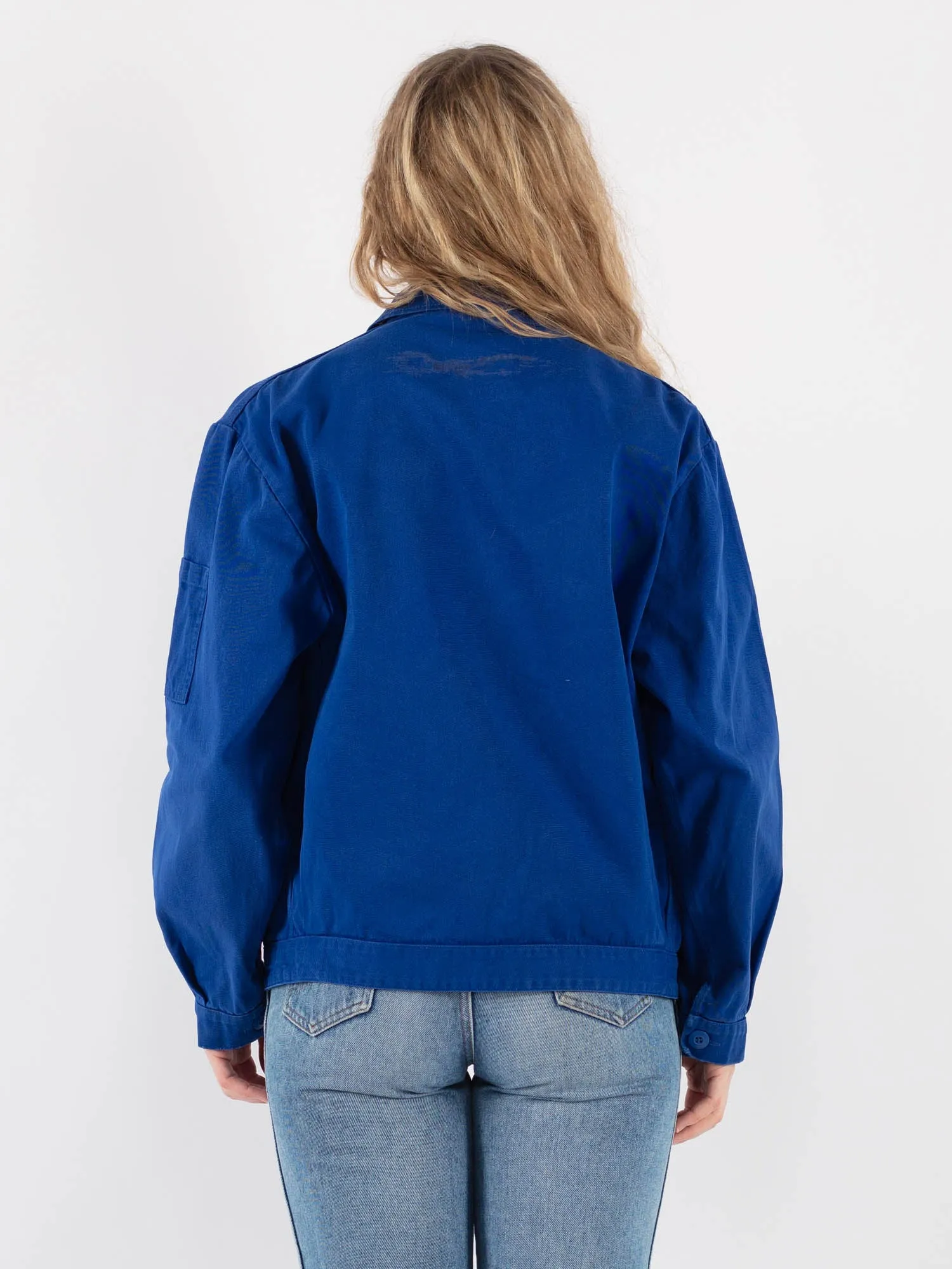 Vintage 70's Women Sanfor Work Jacket in Blue