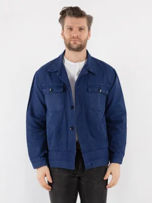 Vintage 80's Men Work Jacket in Blue
