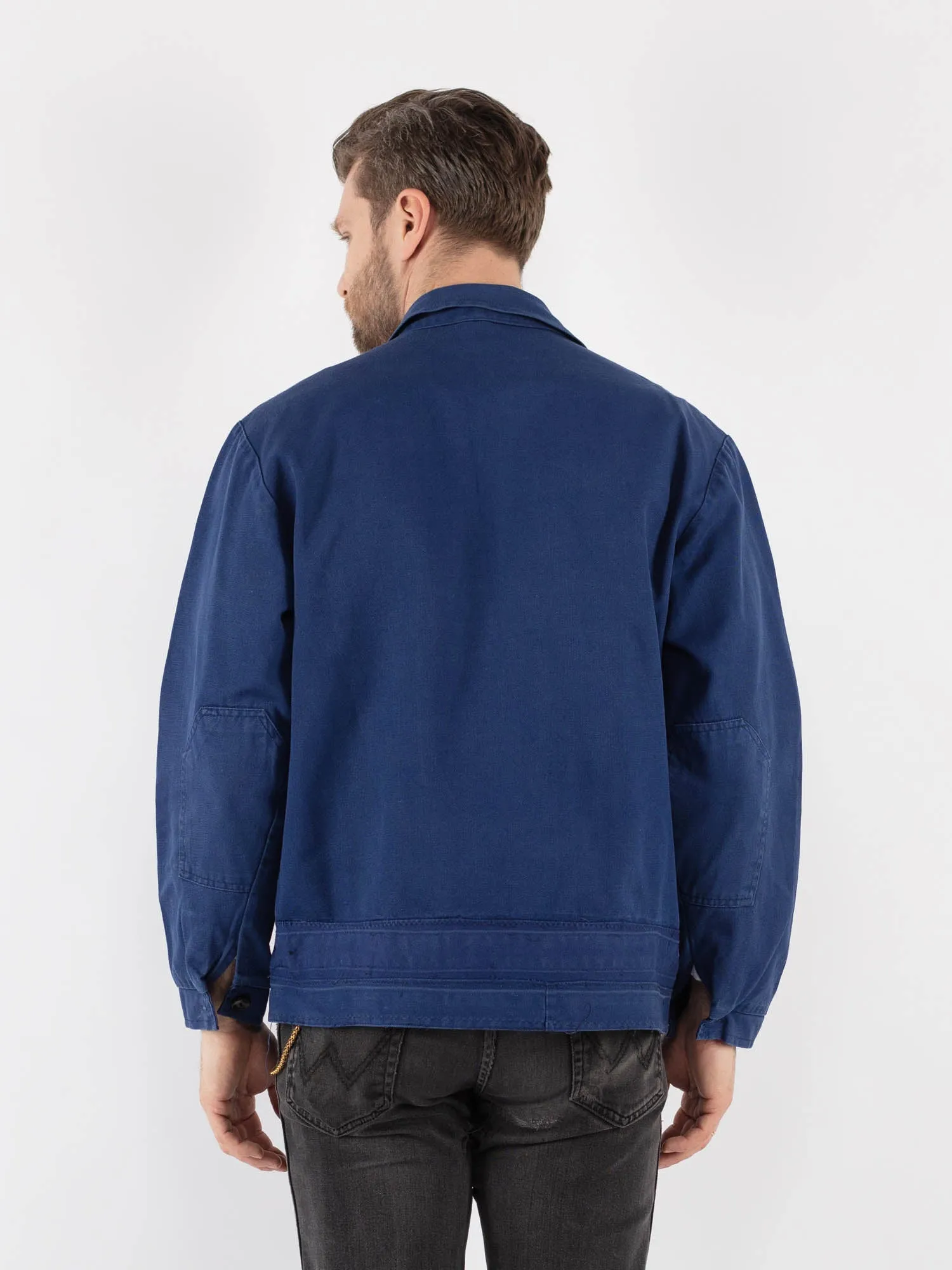 Vintage 80's Men Work Jacket in Blue