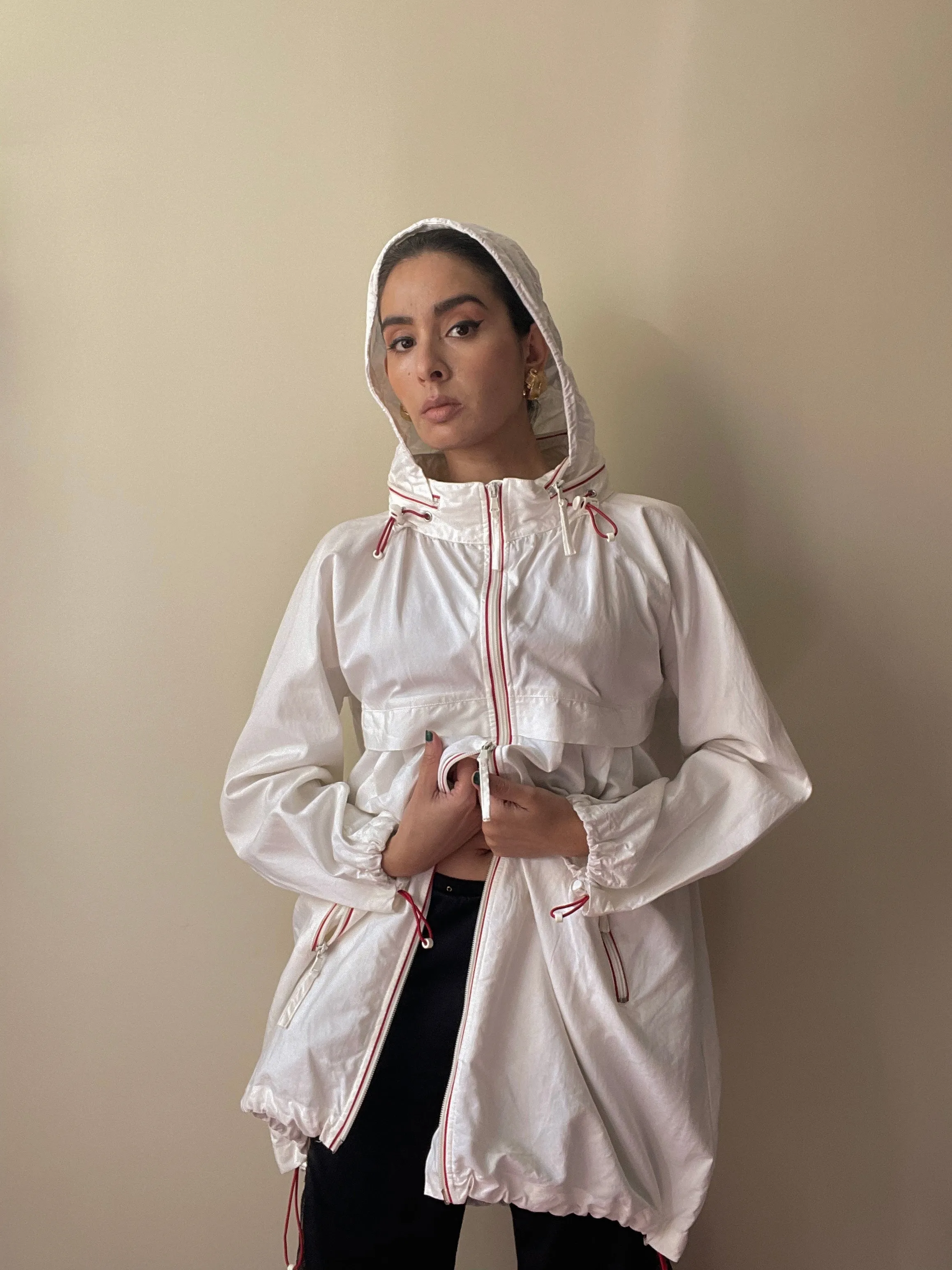 Vintage Designer Moschino White Windbreaker Jacket
