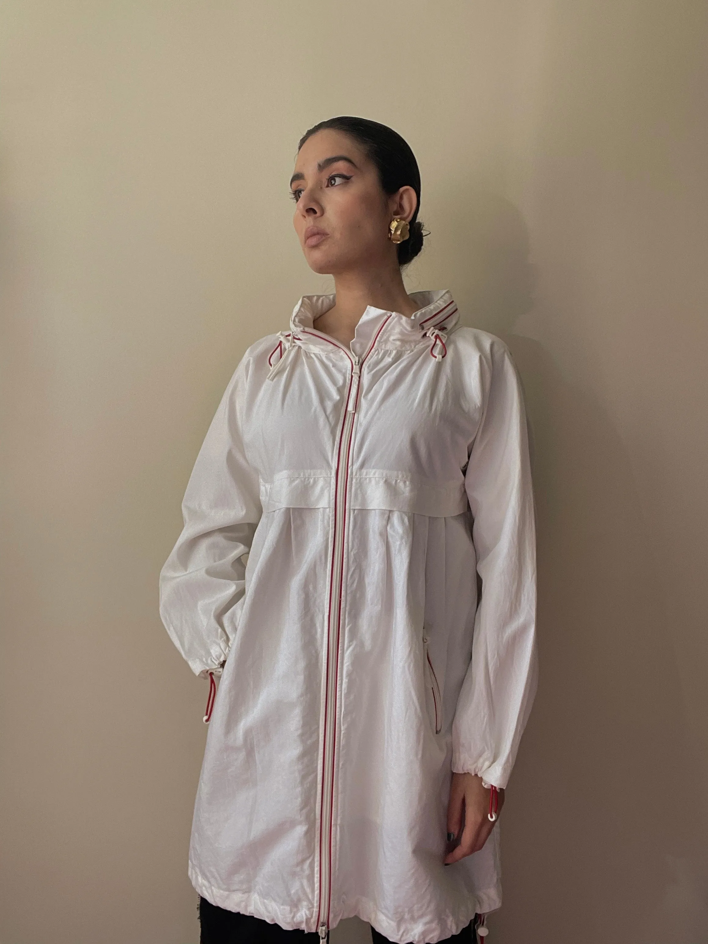 Vintage Designer Moschino White Windbreaker Jacket