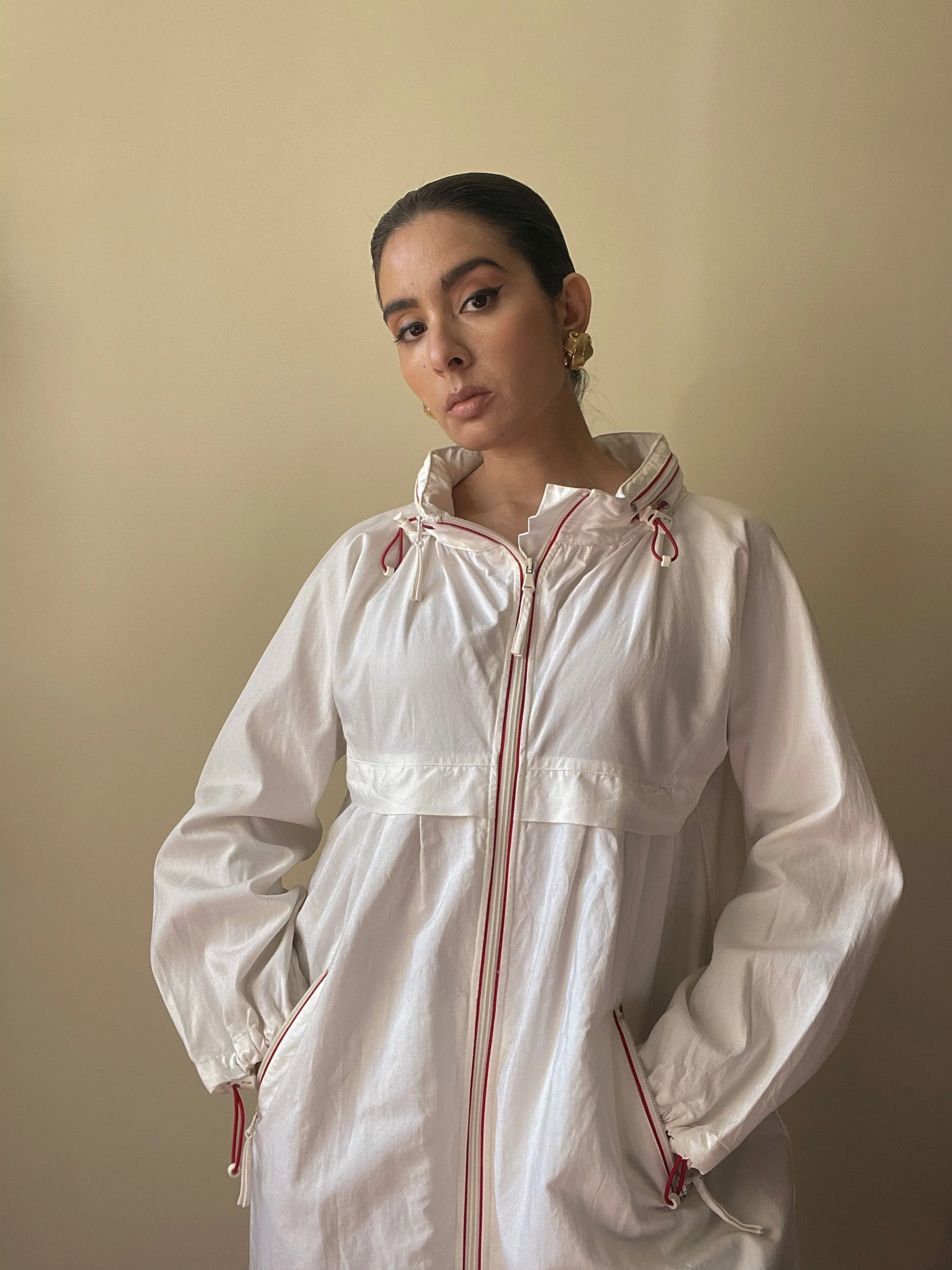 Vintage Designer Moschino White Windbreaker Jacket