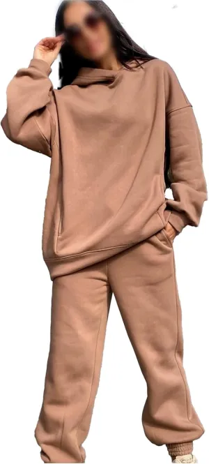 Womens 2 Piece Outfits Sweatsuit Oversized Lounge Sets Sweatshirt Baggy Sweatpants Casual Hoodies with Pockets