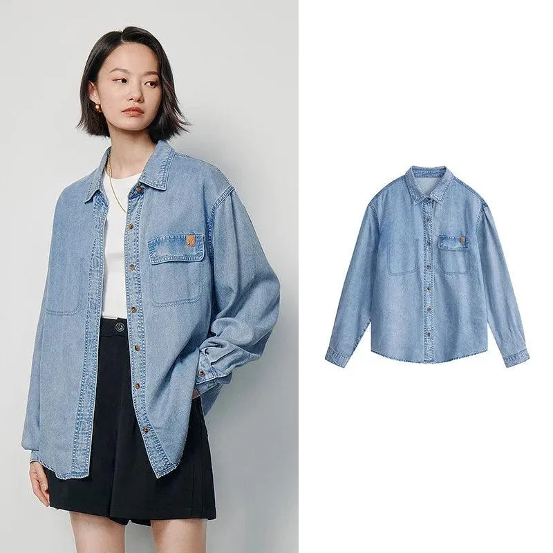 Women's Denim Top – Lightweight Lyocell Shirt