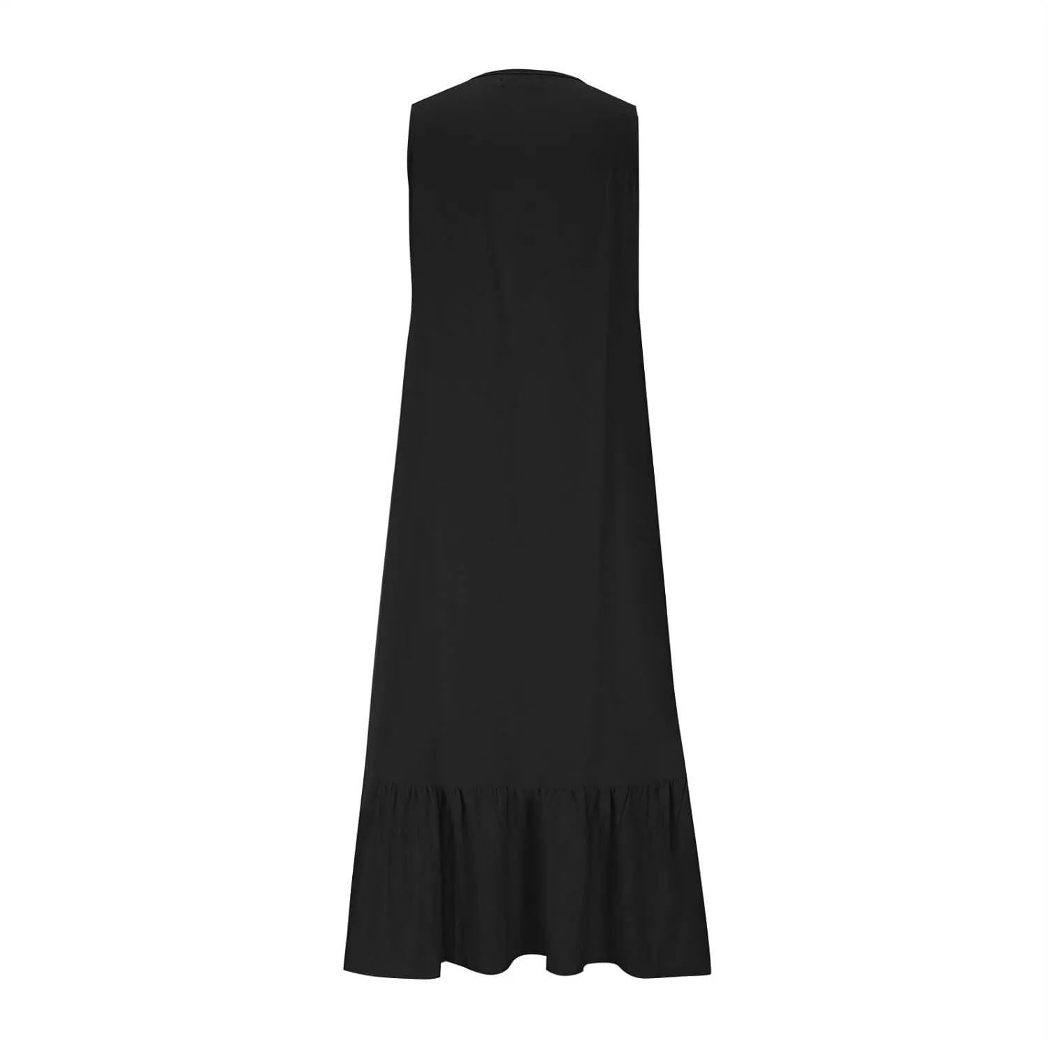 Womens Maxi Dresses 2025 Summer Sexy V Neck Sleeveless Tank Dress Swing Ruffle Hem Going Out Dress
